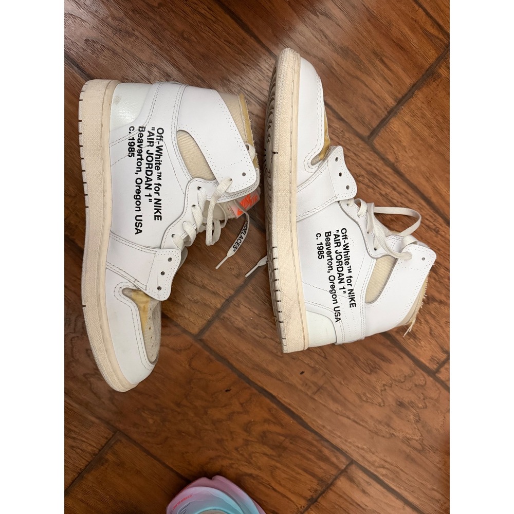 RARE-Nike x Off-White Air Jordan 1 Retro High OG White AQ0818-100 Men's 11.5